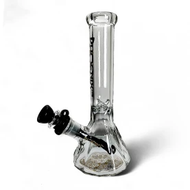 Sklenené bongo Phoenix Diamond čiernej farby - pohľad na bočnú stranu bonga