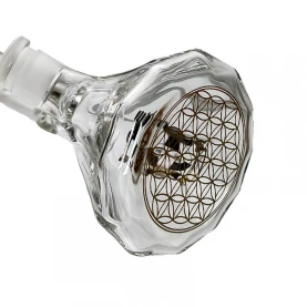 Sklenené bongo Phoenix Diamond čiernej farby - pohľad na ornament na spodnej časti vázy