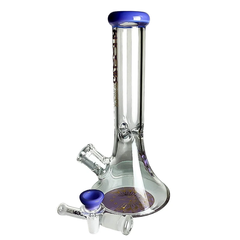 Sklenené bongo Phoenix Beaker fialovej farby -vybraný downpipe a šluk