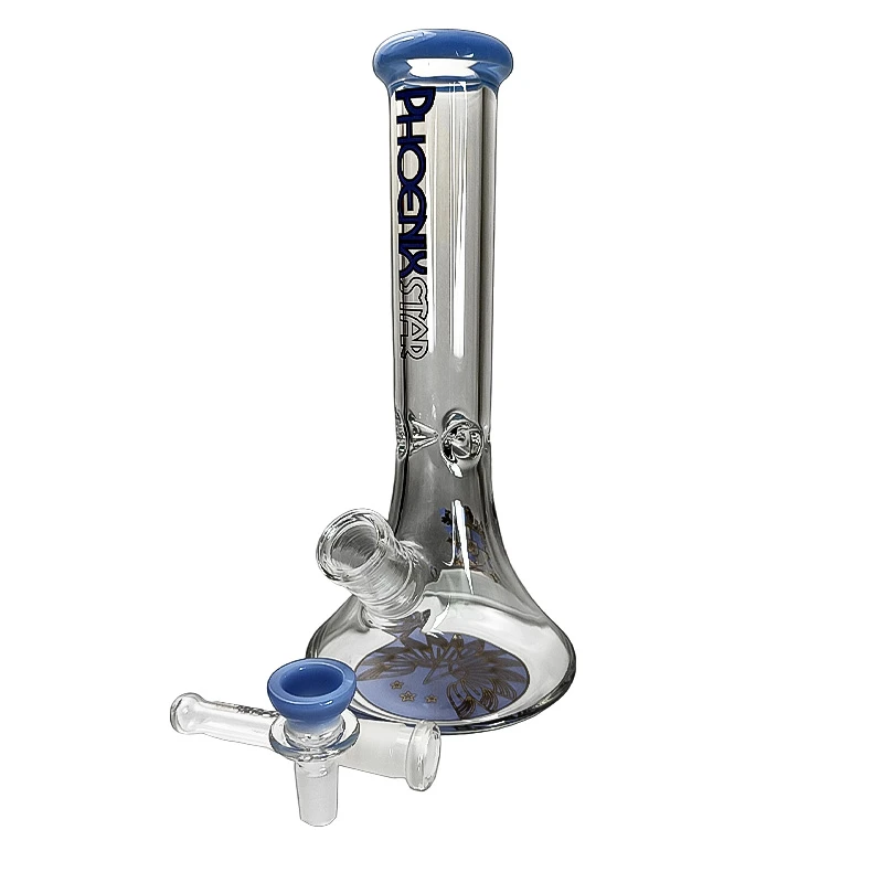 Sklenené bongo Phoenix Beaker modrej farby -vybraný downpipe a šluk
