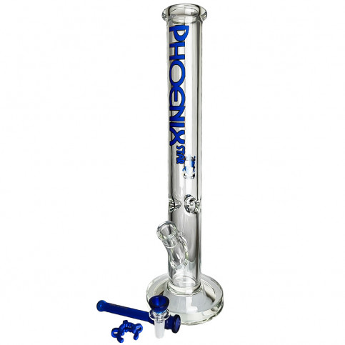 Sklenené bongo Phoenix modrej farby -vybraný downpipe a šluk