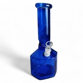 Bong sklo hexagon blue 30cm