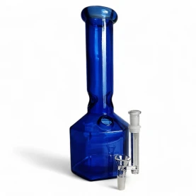 Bong sklo hexagon 30cm - Blue - vybratý down-pipe a kotol