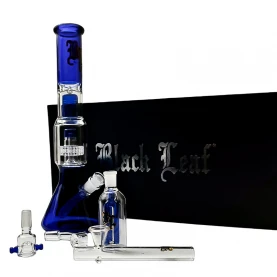 Bongo set Black Leaf Perko Ice herb/oil blue  - rozložené s prenosnou krabicou