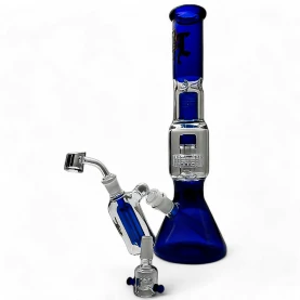 Bongo set Black Leaf Perko Ice herb/oil blue - s kotlom na oleje