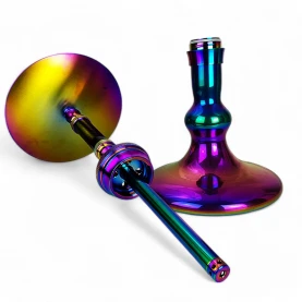 Vodná fajka KAYA INOX Carbonia 4S - Rainbow - Váza a telo vodnej fajky s pohľadom na difúzor