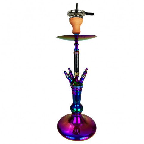 Vodná fajka KAYA INOX Carbonia 4S - Rainbow - bez hadice