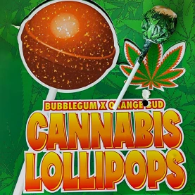 Lízatko Hempy Lab Cannabis Orange Bud - s pozadím