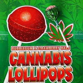 Lízatko Hempy Lab Cannabis Strawberry Haze - s pozadím