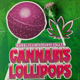 Lízatko Hempy Lab Cannabis Purple Haze - s pozadím