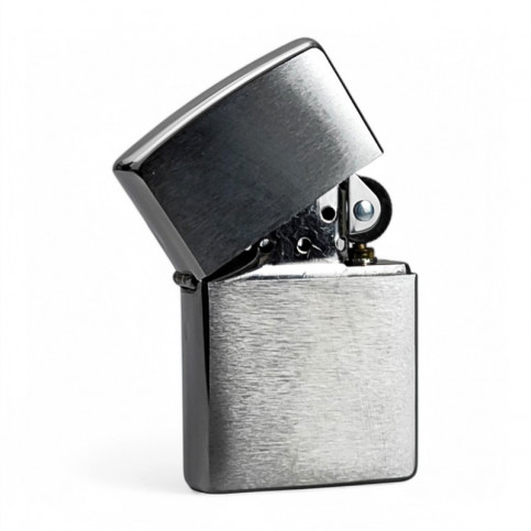 Zapalovač ZIPPO Brushed Chrome - polootvoreny