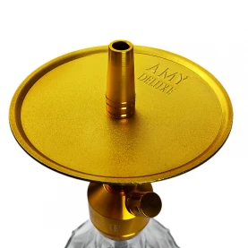 Vodná fajka AMY Deluxe Alu Brilli S gold - transparent - tanier vodnej fajky
