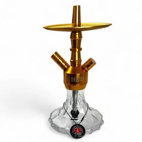 Vodná fajka AMY Deluxe Alu Brilli S gold - transparent - bez korunky