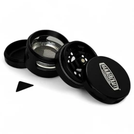 Grinder drvička Hammercraft - Black - rozložená, vedľa položená škrabka