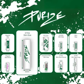 Filtre PURIZE 9mm organic 250ks - rozdelenie veľkostí infografika