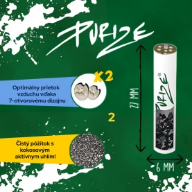 Filtre PURIZE Super Slim 5mm 500ks - uhlíkové filtre infografika