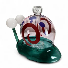 Sklenené bongo - Snail XL - pohľad  zboku z kraja