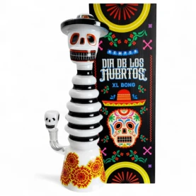 Sklenené bongo - Dia De Los Muertos XL - s darćekovou krabicou
