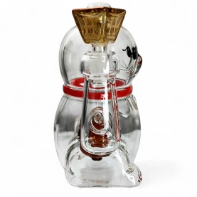 Sklenené bongo - Lucky Cat XL - pohľad  zboku od kotla