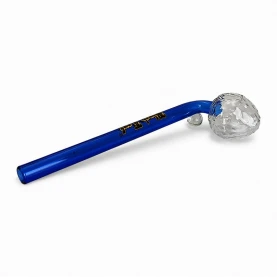Sklenená fajka s guľou zahnutá - Pico Pipe bambulka - pohľad spredu