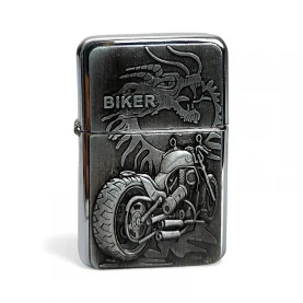 Benzínový zapaľovač Eagle & Bikers - zatvorený