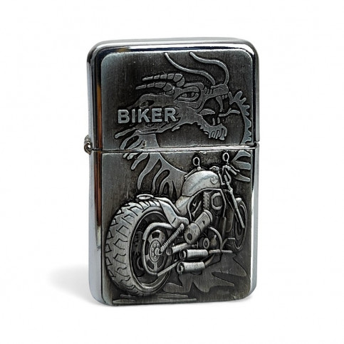 Benzínový zapaľovač Eagle & Bikers - zatvorený