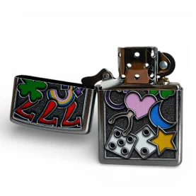 Zapalovač ZIPPO All Luck - otvorený