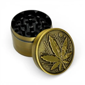 Grinder drvička 50mm/4 Gold Geometrical Leaf - spredu