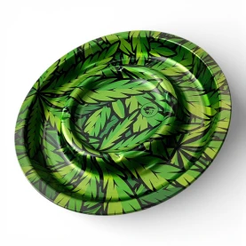 Popolník Coffeeshop Leaves Green - položená