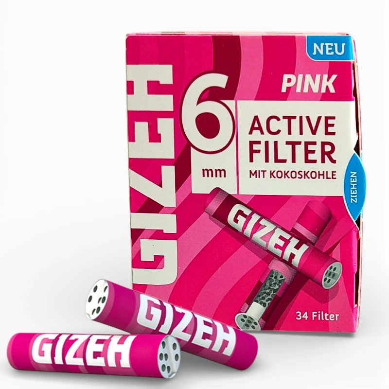 Gizeh Uhlíkové filtre Pink 6mm/34ks