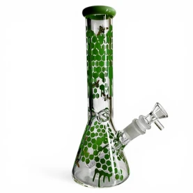 Sklenené bongo Phoenix Honey - Zelené - pohľad zboku