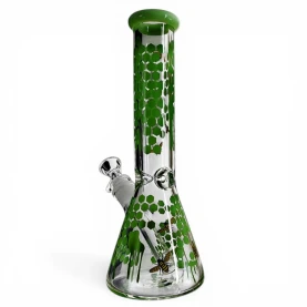 Sklenené bongo Phoenix Honey - Zelené - pohľad odzadu