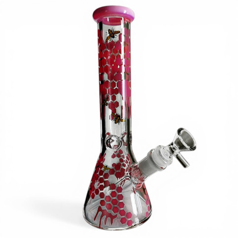 Sklenené bongo Phoenix Honey - Rúžové