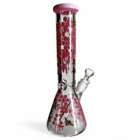 Sklenené bongo Phoenix Honey - Rúžové - odzadu