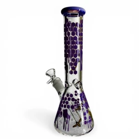 Sklenené bongo Phoenix Honey - Fialové - odzadu