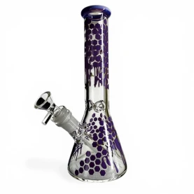 Sklenené bongo Phoenix Honey - Fialové - zboku