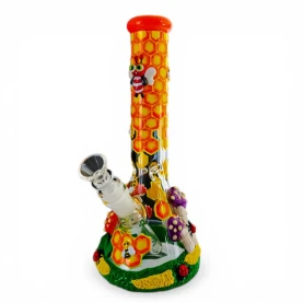 Sklenené  bongo Phoenix Art Honey Bees