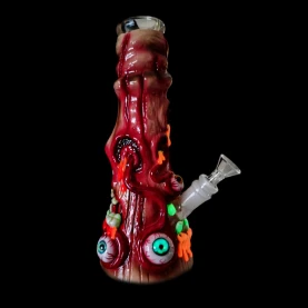 Sklenené bongo Phoenix Art Monster - v tme