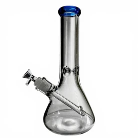 Sklenené bongo Clear - Blue Top - zboku