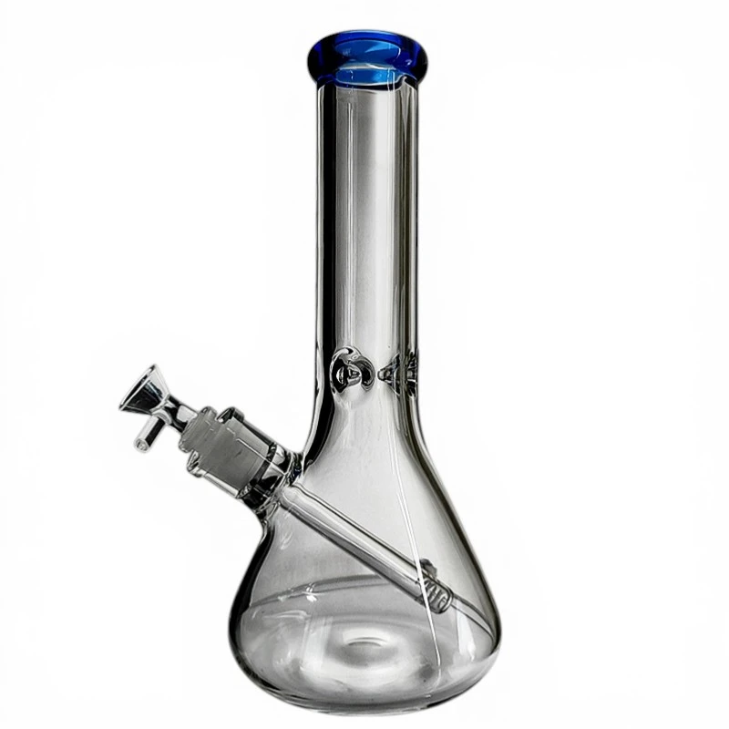 Sklenené bongo Clear - Blue Top - zboku