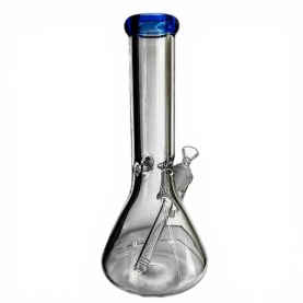 Sklenené bongo Clear - Blue Top - odzadu