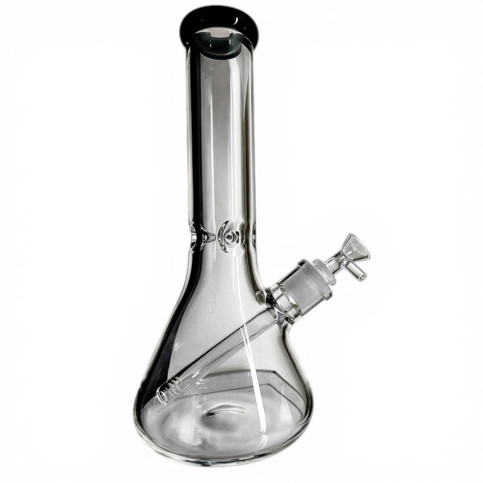 Sklenené bongo - Black Top - zboku