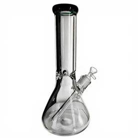 Sklenené bongo Clear - Green Top - odzadu