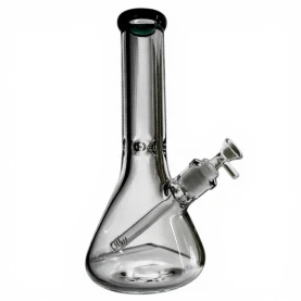 Sklenené bongo Clear - Green Top - zboku