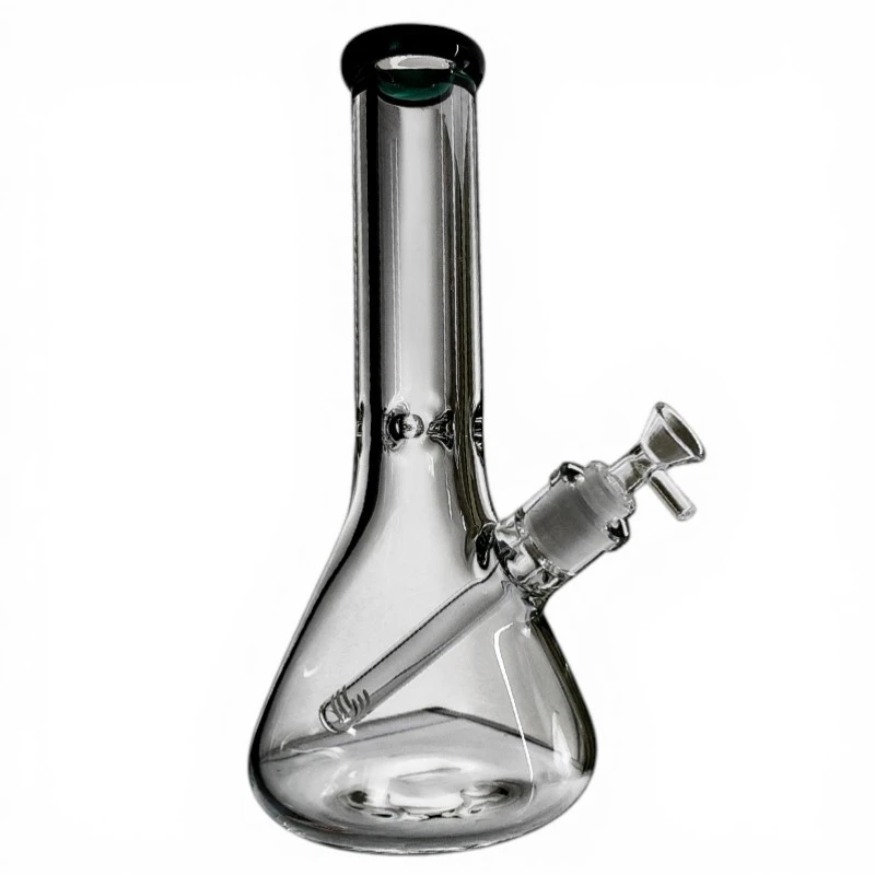 Sklenené bongo Clear - Green Top - zboku