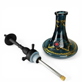Vodná fajka AMY Deluxe Jamilah - Black/Gold -  váza a telo vodnej fajky