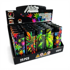 Zapalovač Neon Rasta Cannabis - mix