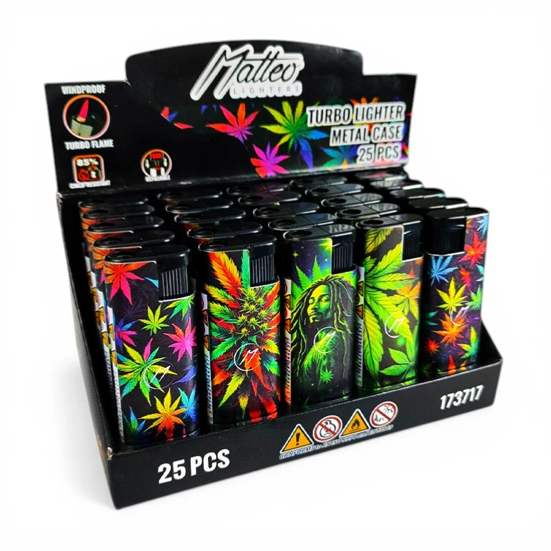 Zapalovač Neon Rasta Cannabis - mix