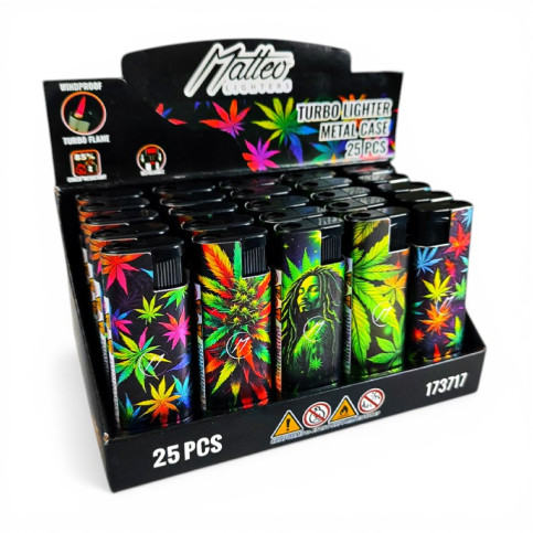 Zapalovač Neon Rasta Cannabis - mix