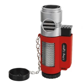 Cigarový zapaľovač 4 tryskový červený